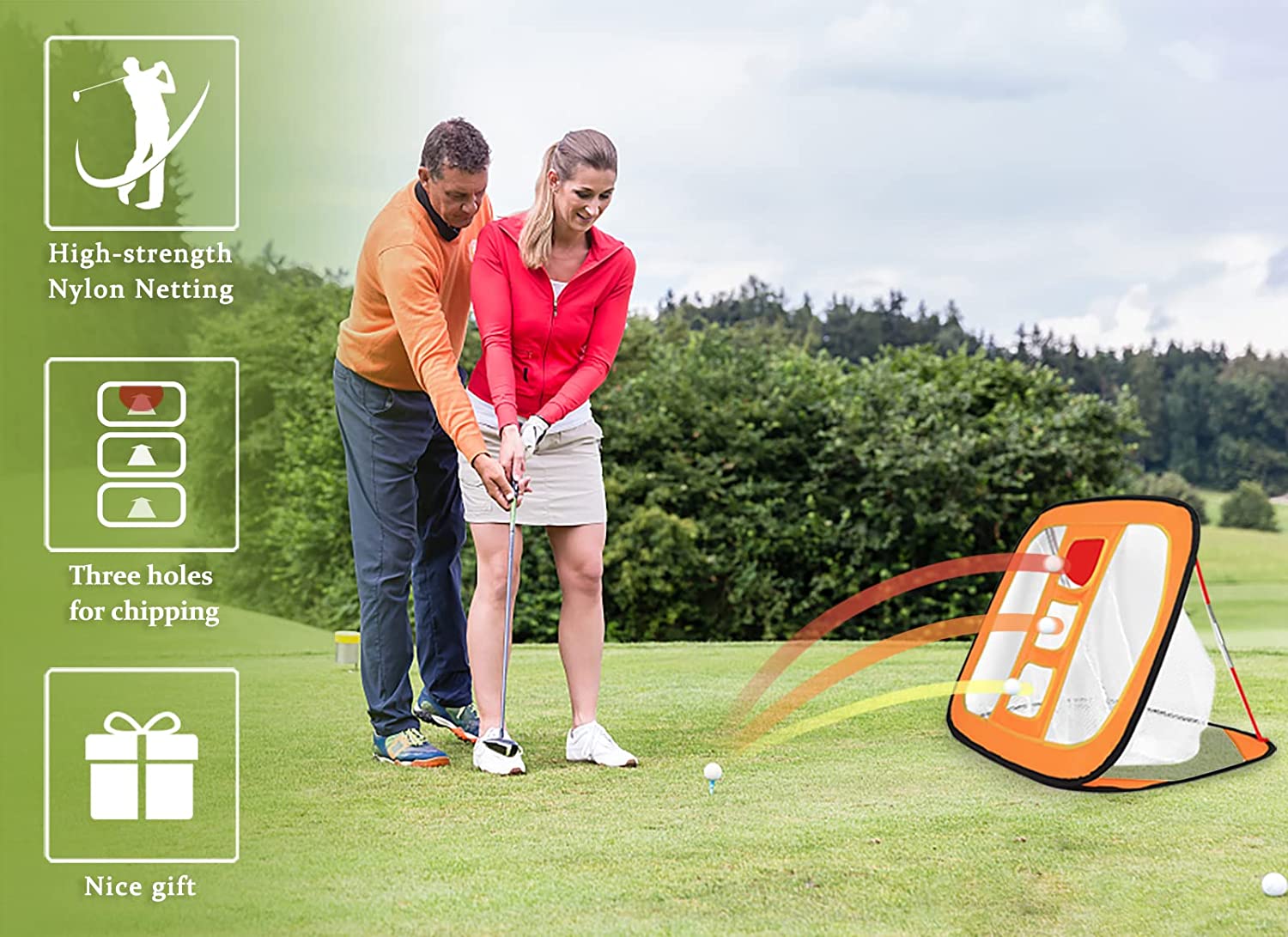 Golf Chipping Net, Golf Practice Chipping, Golf Chipping Target, Golf Net Practice Indoor, Chipping Practice with Foam Balls and Carry Bag, Portable Chipping Net, Golf Chipping Game for Kids-UK