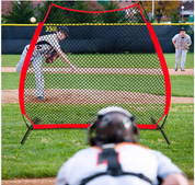 Galileo Baseball Screen A-Frame, 7X7FT Pitching Screen Baseball Softball Training Net with A Carry Bag, Portable Baseball Softball Pitcher Safety Protective Screen-CAD