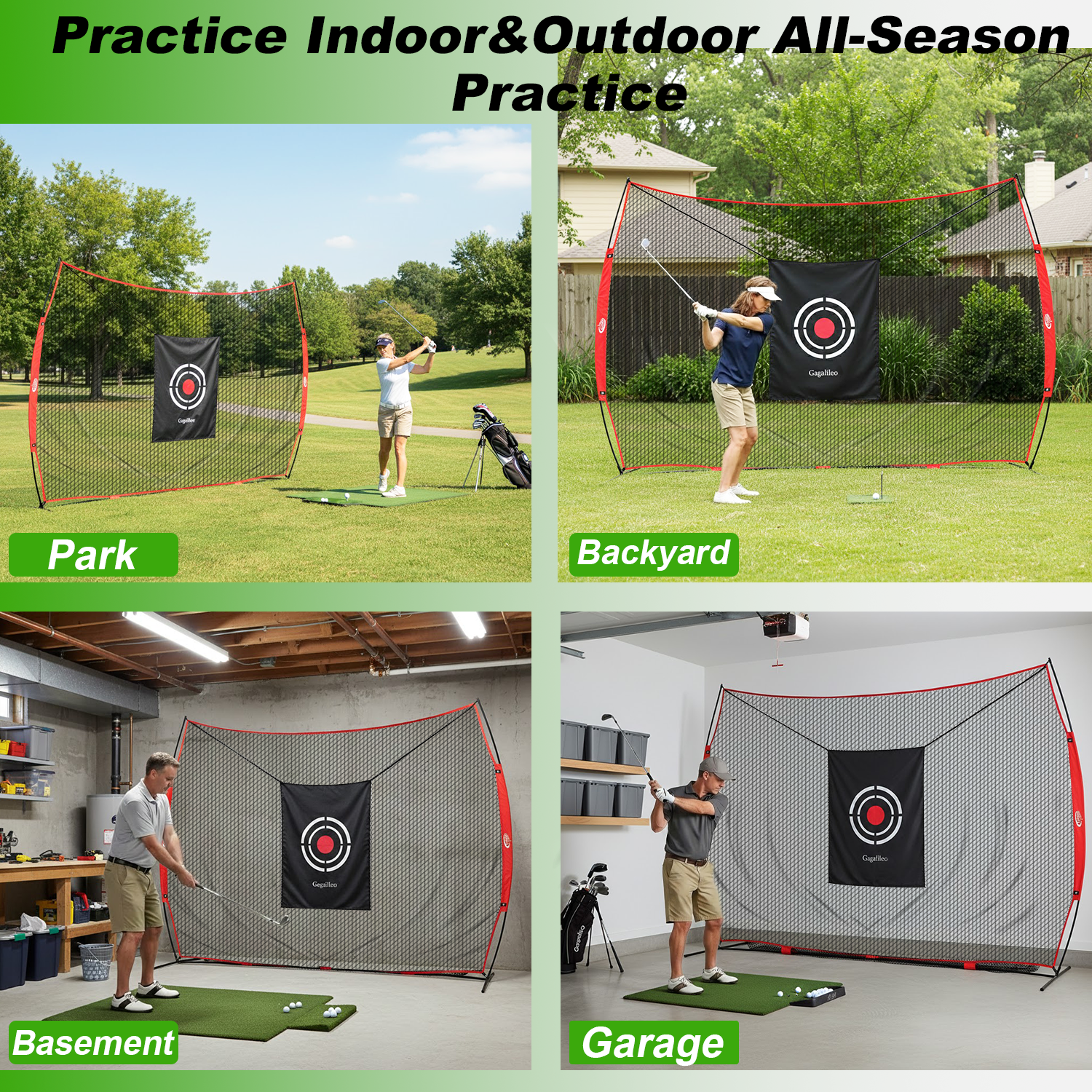 Gagalileo Net Practice Hitting Nets 12X10ft