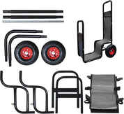 Galileo Heavy-Duty Firewood Cart with Wheels - Steel Fireplace Log Carrier w/Baffle & Bungees, Indoor/Outdoor Rolling Dolly for Wood Storage, Black