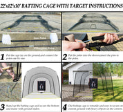 Gagalileo Baseball Batting Cage 22x13x10