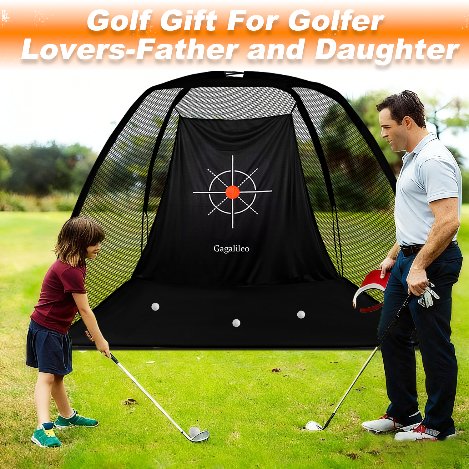 Men’s Golf Hitting Practice Net – Real Ball Compatible, 8x6x5 ft, Indoor & Outdoor Driving