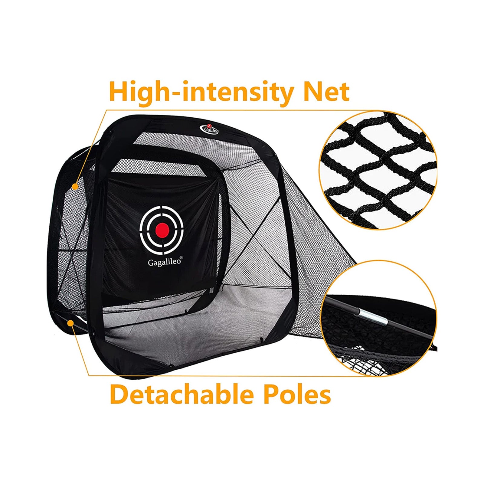Galileo Sports Golf Net Pop Up Retorno automático de pelota para interiores y exteriores con objetivo y bolsa de transporte