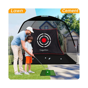 Gagalileo 10x7ft Home Golf Hitting Net | Full Practice Bundle with Mat & Tees