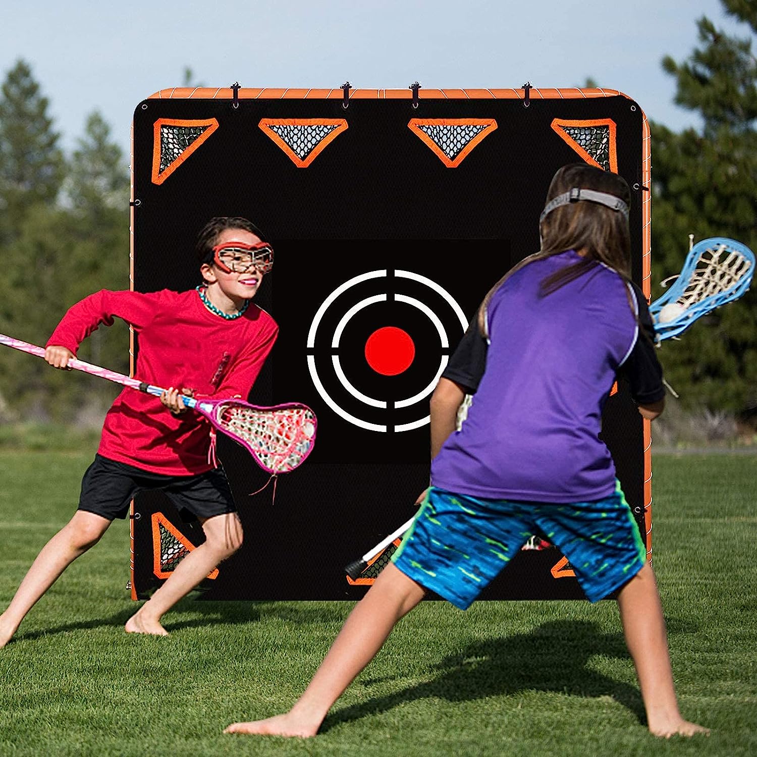 Portable Lacrosse Goal,Lacrosse Net with Steel Frame,6'X6' Lacrosse Goal Target,Lacrosse Target for Shooting,Collegiate Lacrosse Goals,Replacement Target for Lacrosse Goal