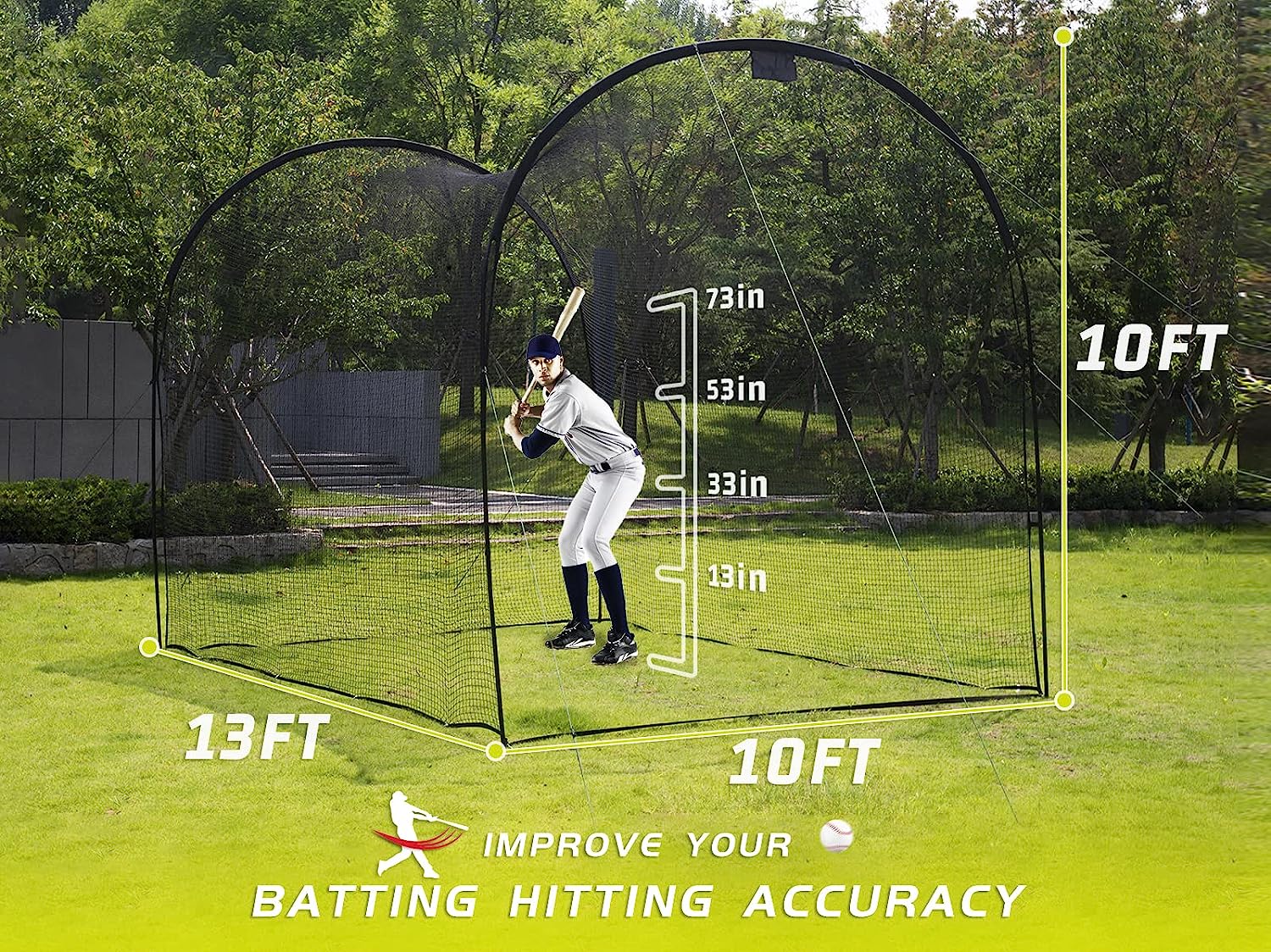 13x10x10Baseball Softball Batting Cage/Heavy Duty Pitching Cage