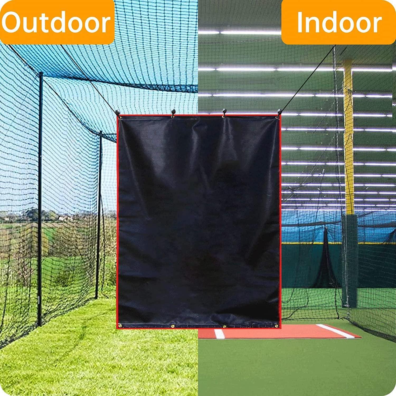 Gagalileo Backstop,Pitching Backstop,Fastpitch Baseball Backstop,Backstop with Strike Zone,Pitching Backdrop,Rubber Vinyl Backstop,Vinyl Batting Cage Backdrop-CAD - Galileo Sports