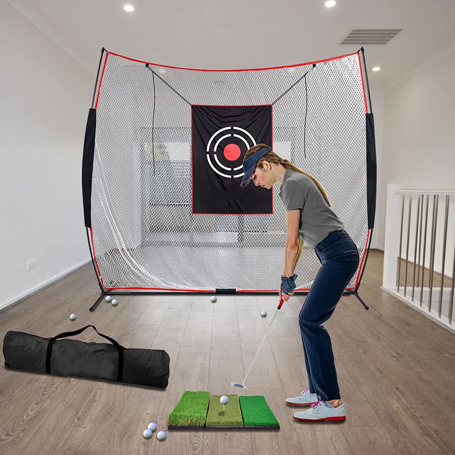 Golf Net, Golf Practice Net, Indoor and Outdoor Golf Training Aid with Target and Carry Bag