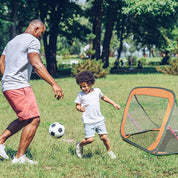 Pop-up Fussballtore 2er Set oder 1er Pack für Garten kinder-90-120-175-Robuster Flachstahlrahmen und Glasfaserstab - Einfache Montage - Wetterfestes 150 D Polyester.