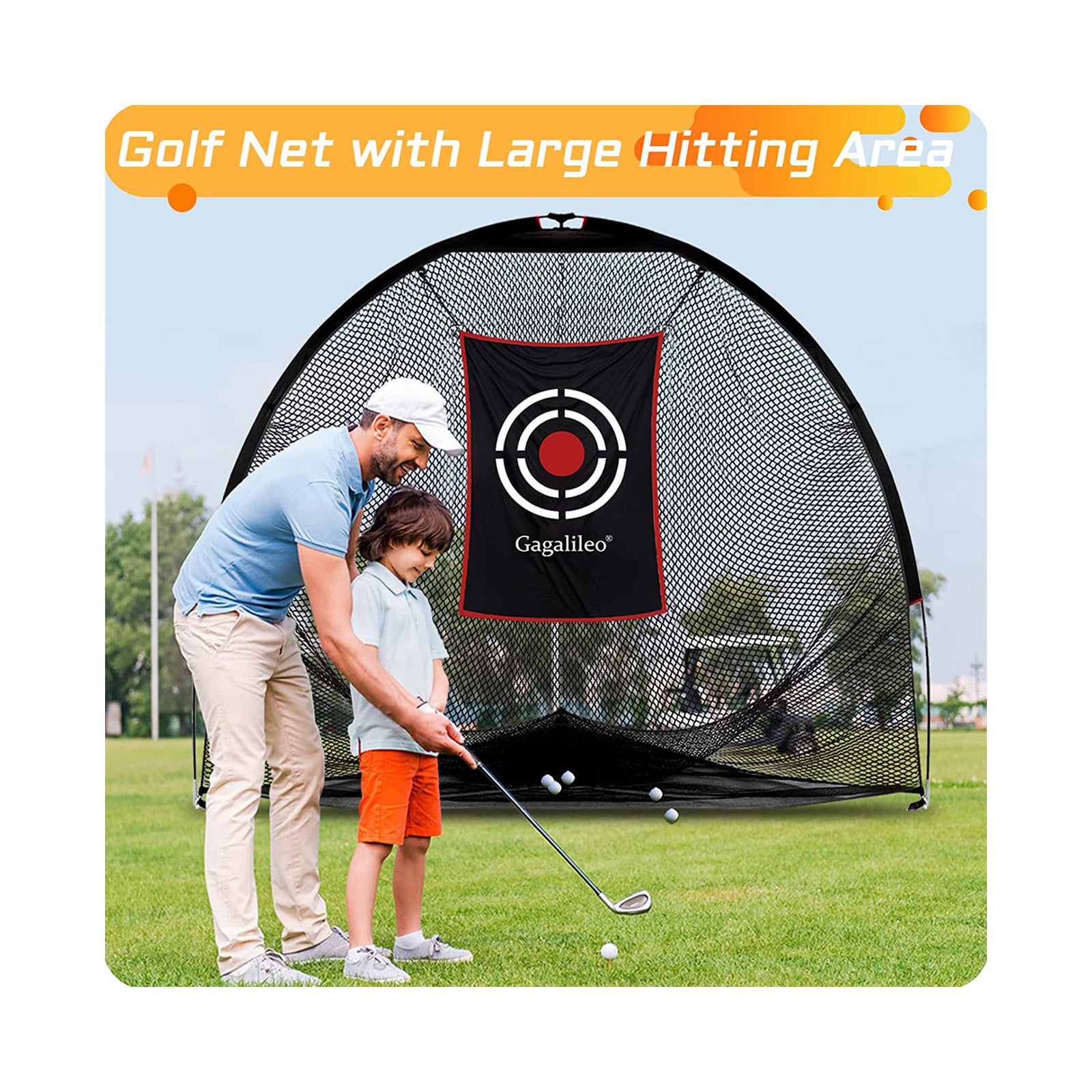 8'X 7'X 7 Galileo  Golf Practice Net /Golf Hitting Nets for Backyard
