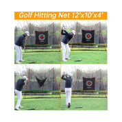 Filets d'arrière-cour pour pratique de golf Galileo 12 x 10 x 4 | Filet de golf robuste