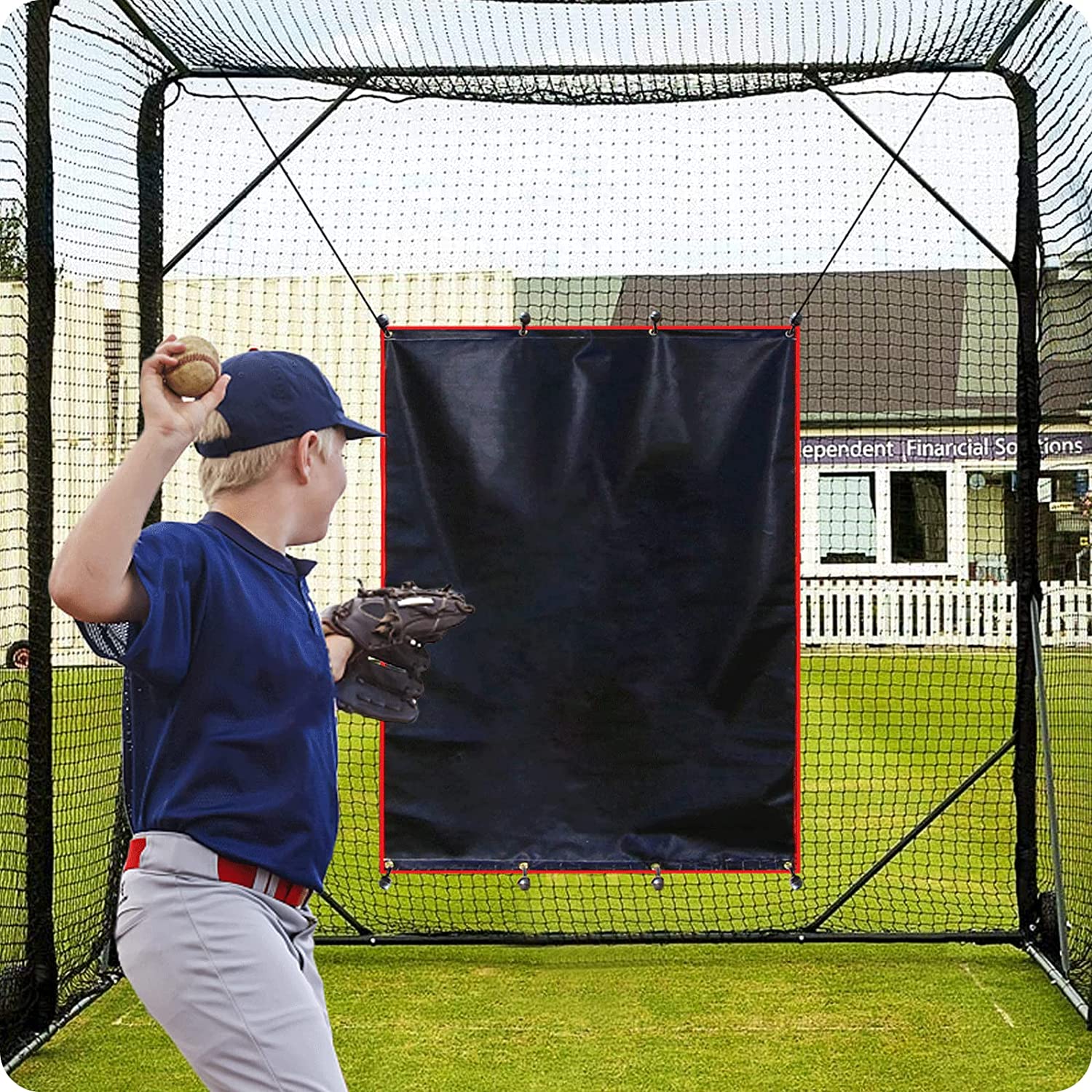 Gagalileo Backstop,Pitching Backstop,Fastpitch Baseball Backstop,Backstop with Strike Zone,Pitching Backdrop,Rubber Vinyl Backstop,Vinyl Batting Cage Backdrop-CAD