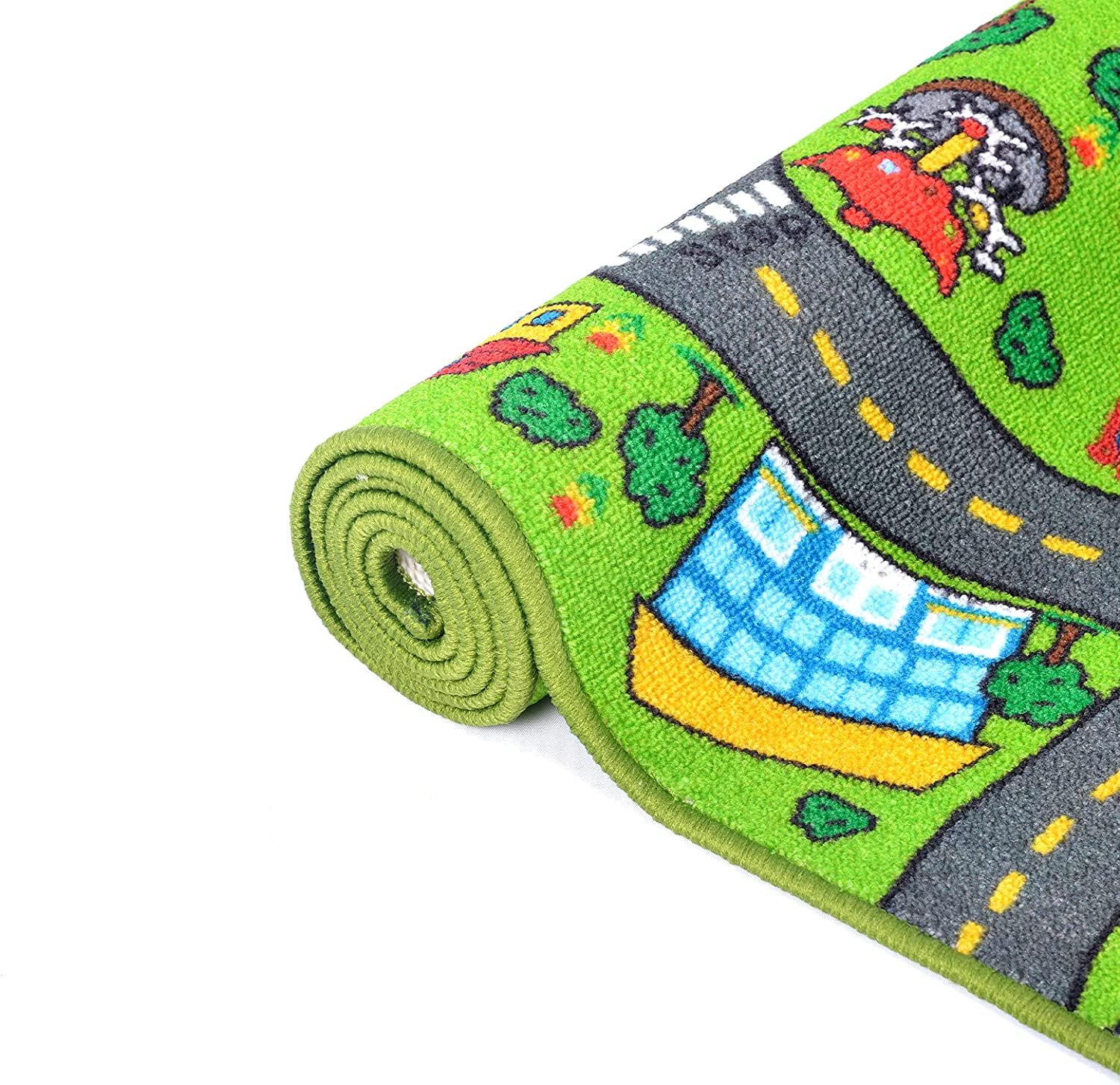 Kids Rug Play Mat for Cars Toys, Non-Slip Car Rug Play Mat for Child Climbing Playing in Bedroom/Playroom，Funny,Soft & Education