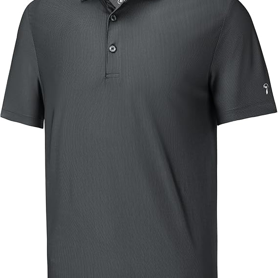 Mens Golf Shirt Moisture Wicking Dry Fit Print Performance Short Sleeve Polo Shirts for Men