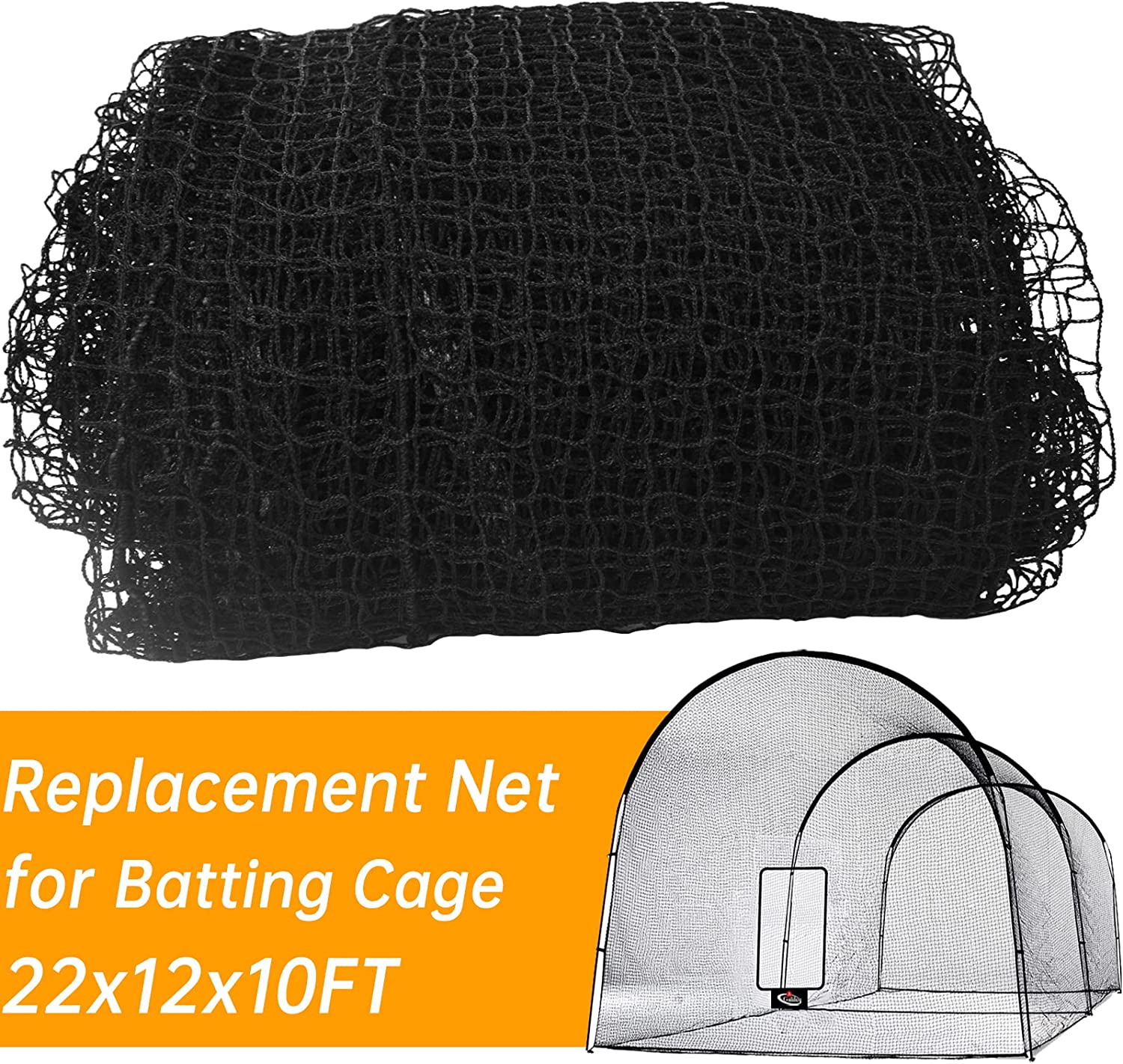 Gagalileo 22x12x10 Baseball Cage Netting/Replacement Hitting Net