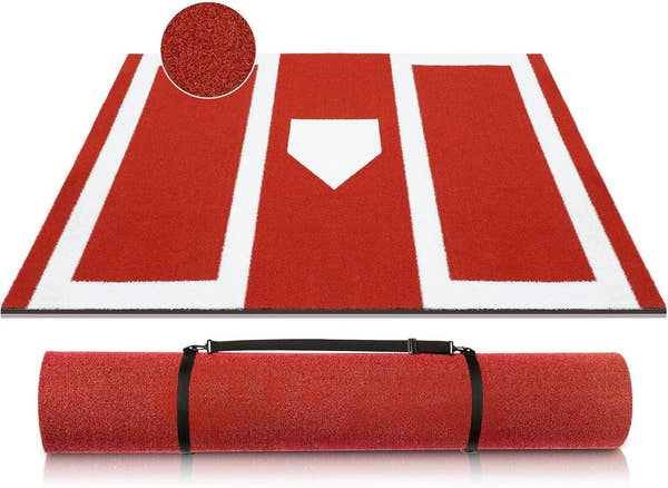 Leyndo Baseball Batting Mat Softball Pitching Mat 5mm Turf Inlaid Home Plate Anti Slip Backing Mat for Baseball Batting Cage Sports Training Backyard Indoor Outdoor - Galileo Sports