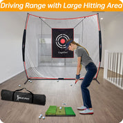 ゴルフネット フラットネット ゴルフ練習ネット ゴルフ 練習用 素振りネット 丈夫 耐衝撃 騒音軽減 組み立て式 設置簡単 キャリーバッグ付き