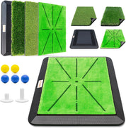 Golf Hitting Mat with Swing Path Feedback - 3 Replaceable Turf Mats & Heavy Duty Non-Slip Base | Indoor/Outdoor Practice Mat for Driving Chipping, Golf Training Aids for Men Women"