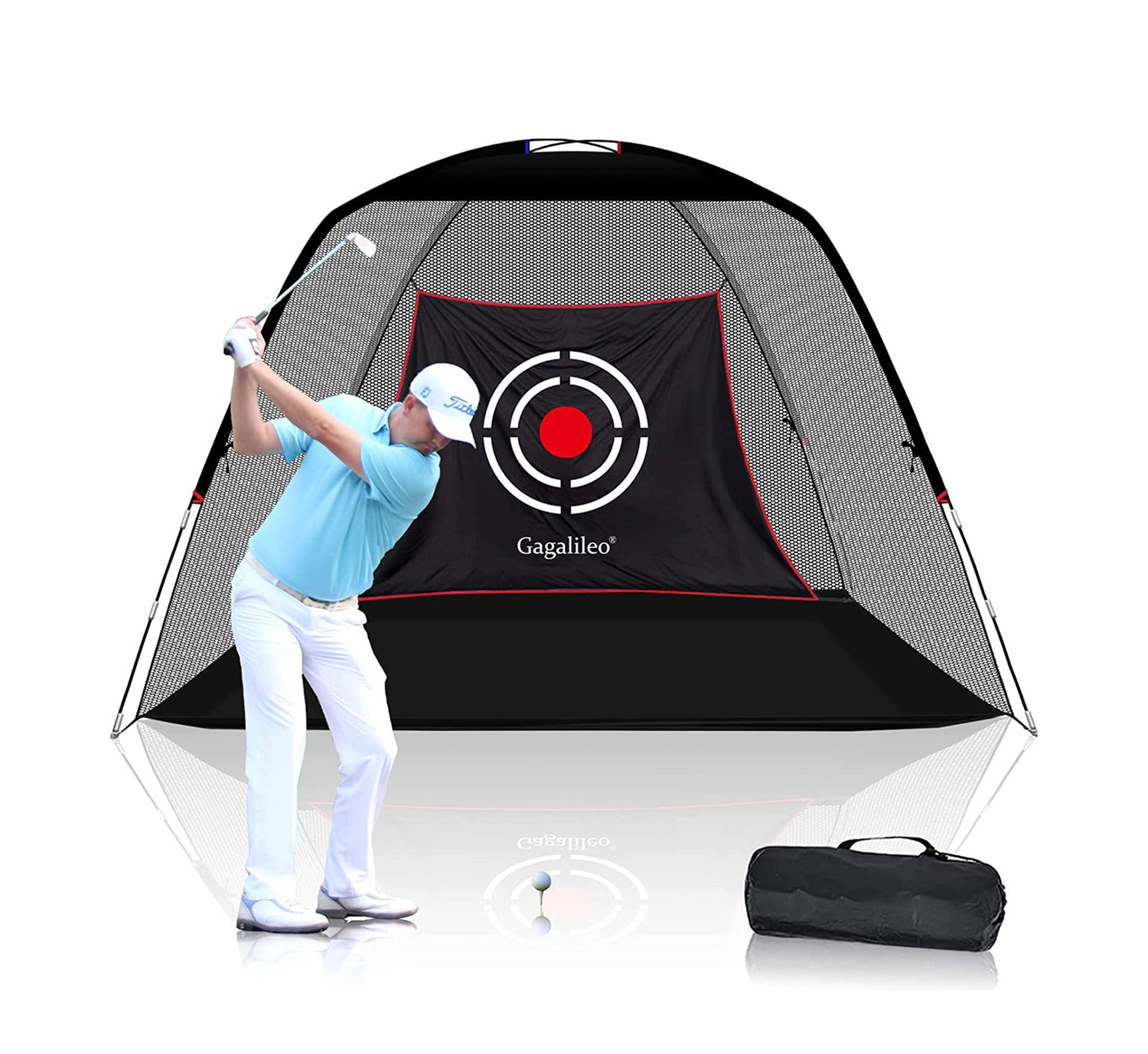Galieo12' X 7'X 6.6' Backyard Driving Golf Net/Black Tent Net
