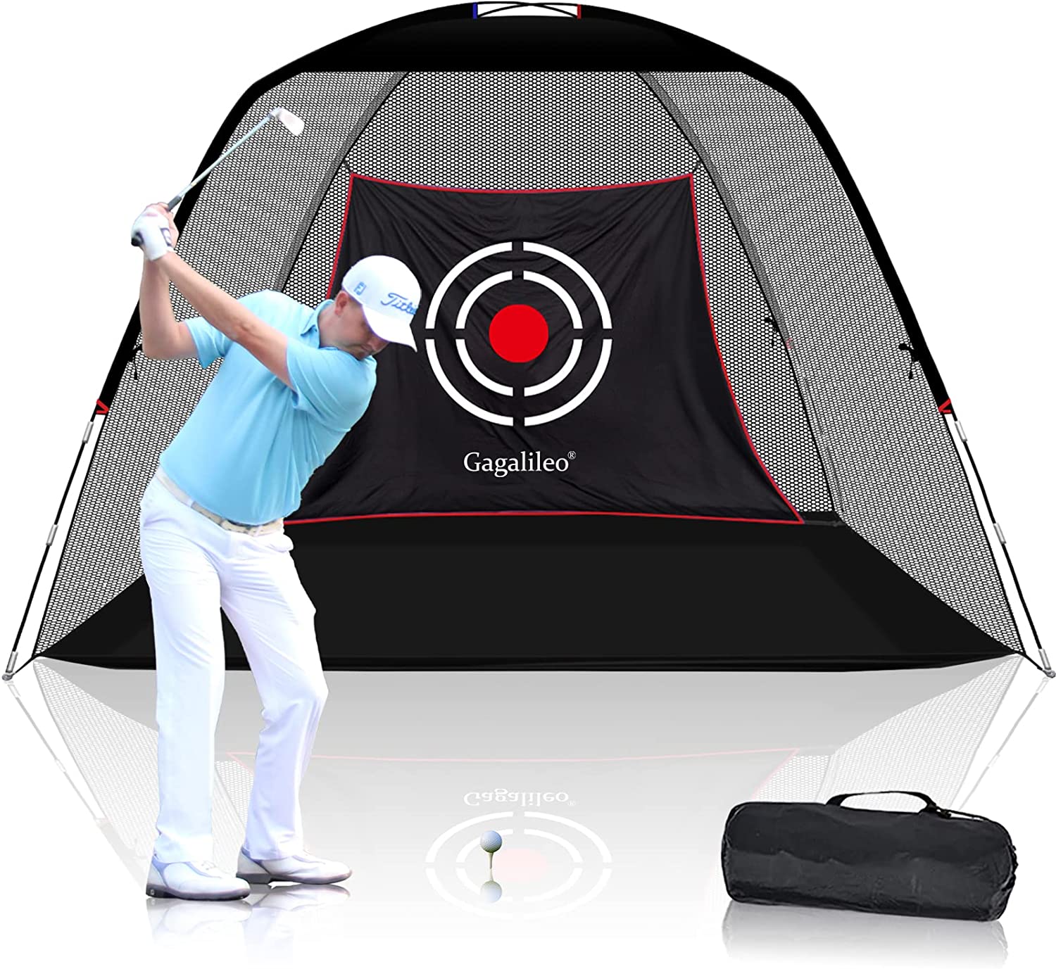 Golf Net Golf Practice Net for Backyard Driving Range Golf Hitting Nets |12' X 7'X 6.6' | Pro Black | Galileo Sports-JP