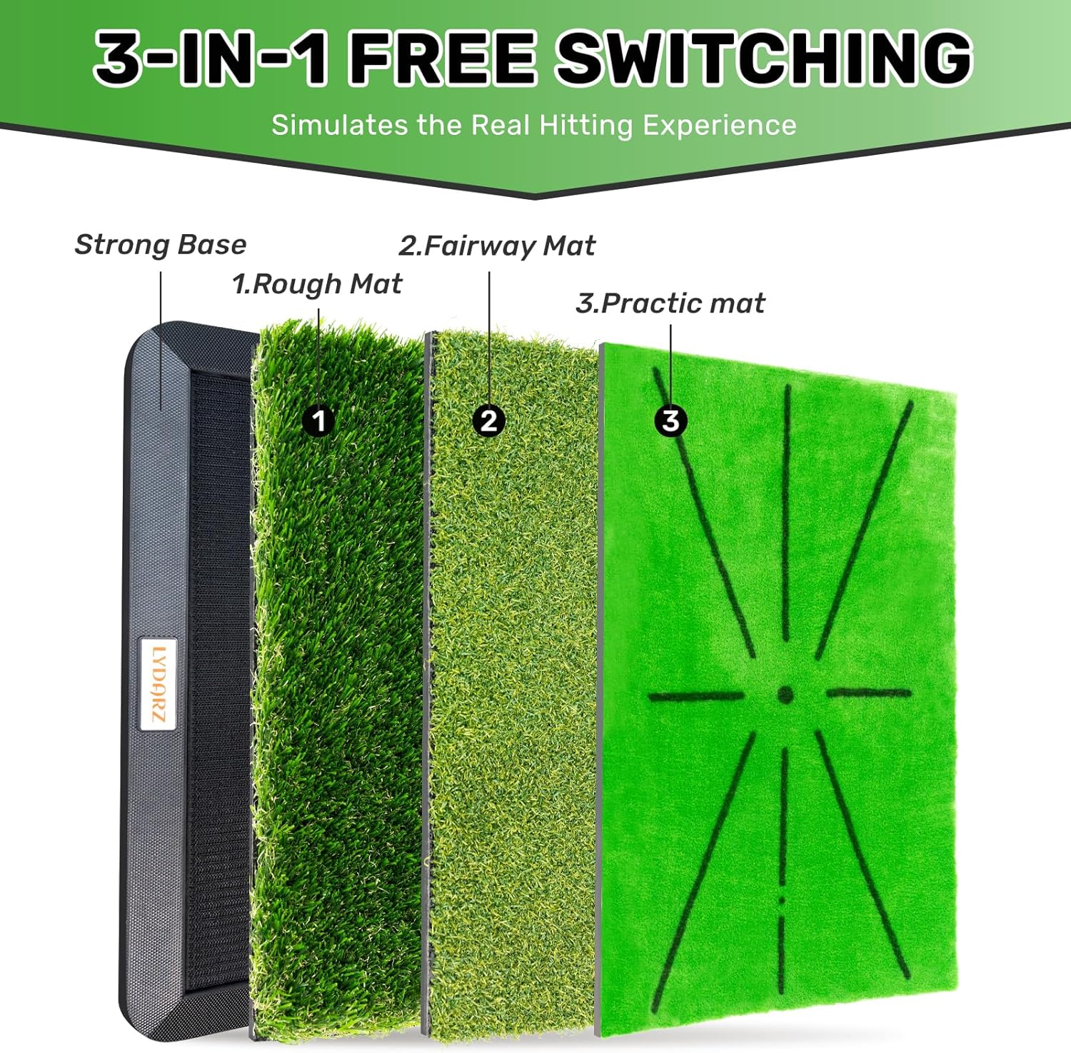 Outdoor Practice Mat for Driving Chipping, Golf Training Aids for Men Women"