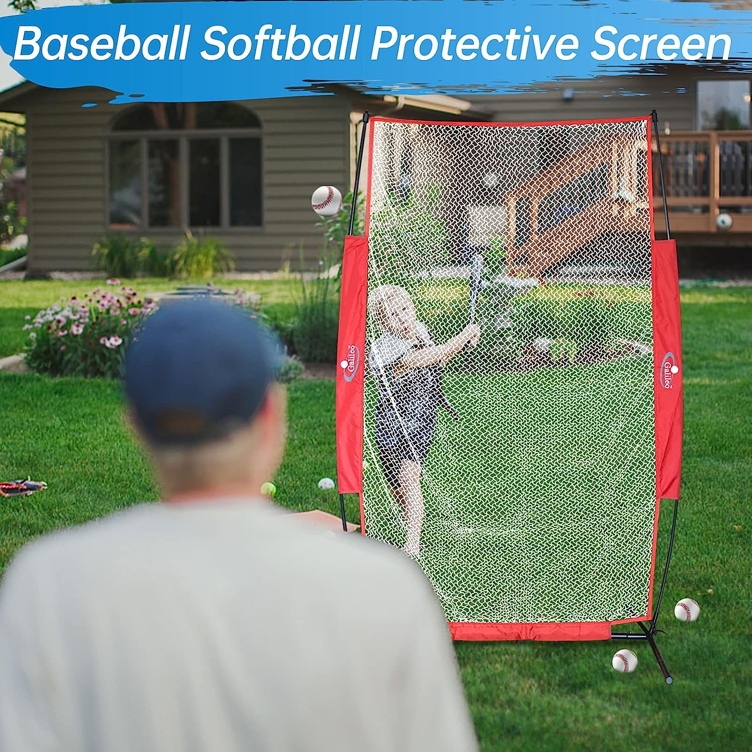 Gagalileo Baseball Pitcher Hitting Net,Baseball Softball Protective Hitting Screen,Baseball/Softball Pitching Strike Zone, Baseball Equipment Training Screen Outdoors and Indoors