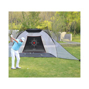 Système de filet de frappe de golf 10x7x6 avec toit et filet de barrière/blanc