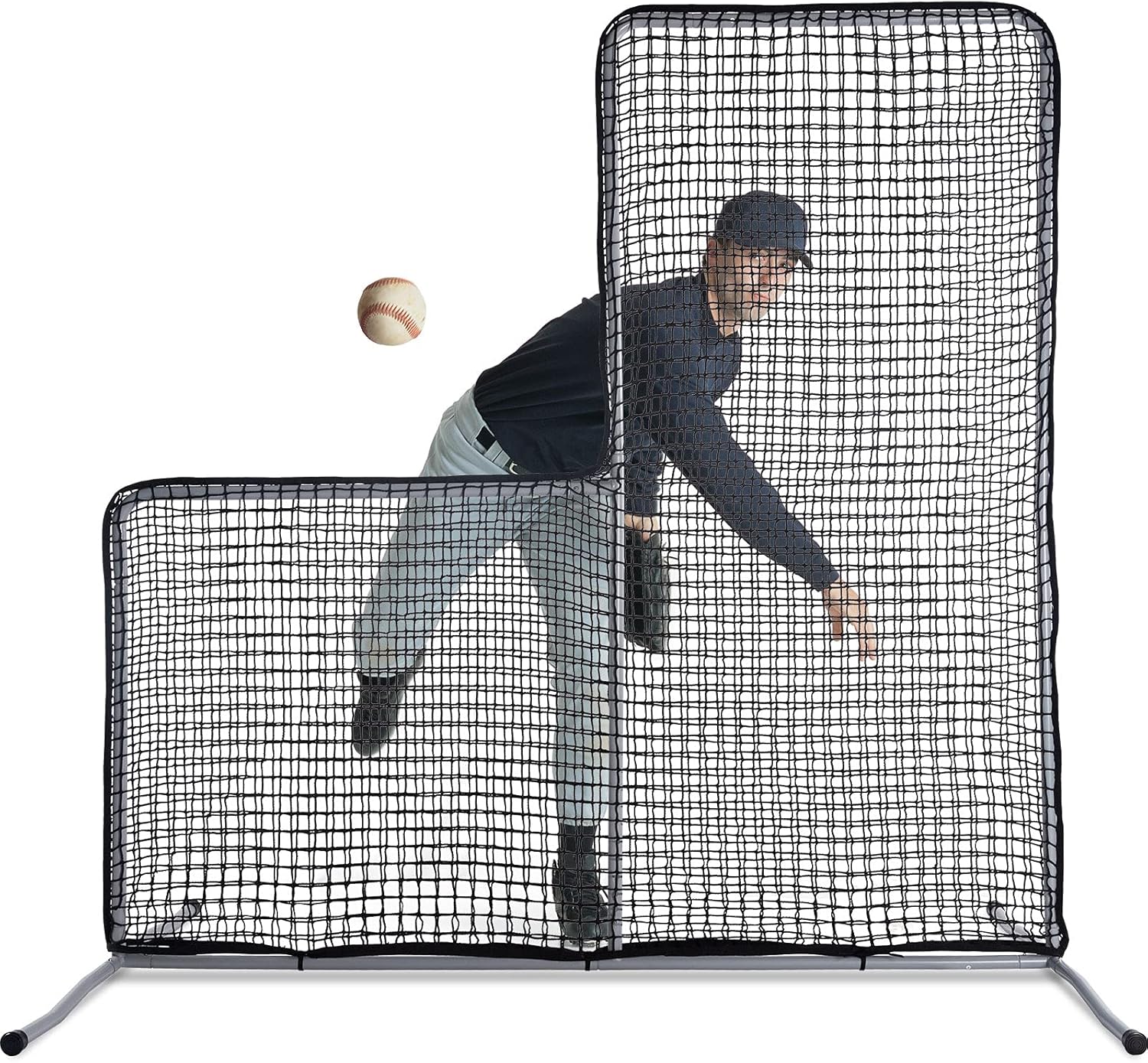 Gagalileo L Screen Baseball Pitching Protective Screen 7X7FT (Black)