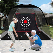 Golf Net Golf Practice Net for Backyard Driving Range Golf Hitting Nets |12' X 7'X 6.6' | Pro Black | Galileo Sports-JP