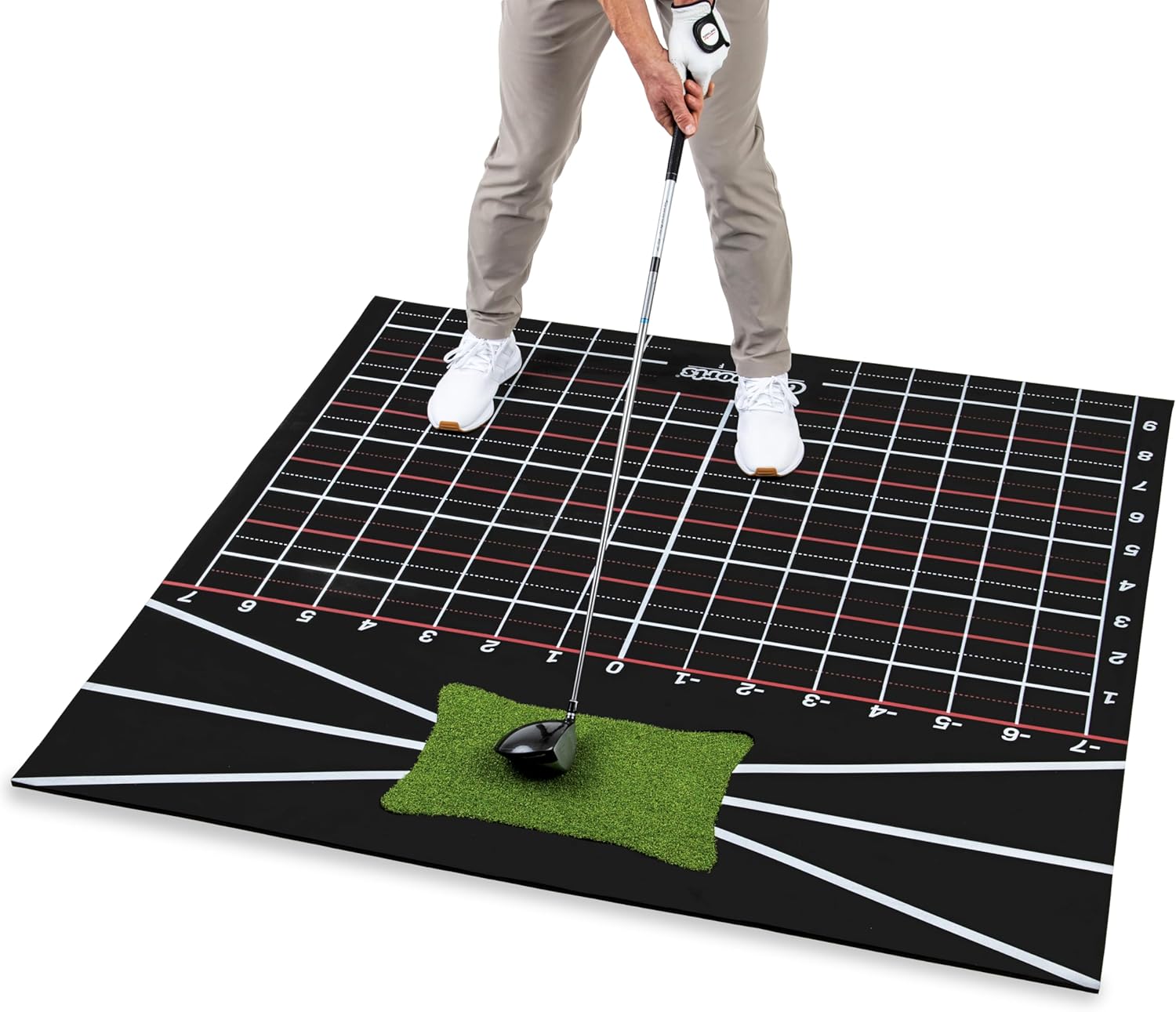 5 x 5 Golf Hitting Mat - Fix Slices & Hooks - Stance Mat for Indoor & Outdoor Practice