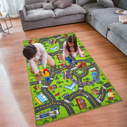 Kids Rug Play Mat for Cars Toys, Non-Slip Car Rug Play Mat for Child Climbing Playing in Bedroom/Playroom，Funny,Soft & Education