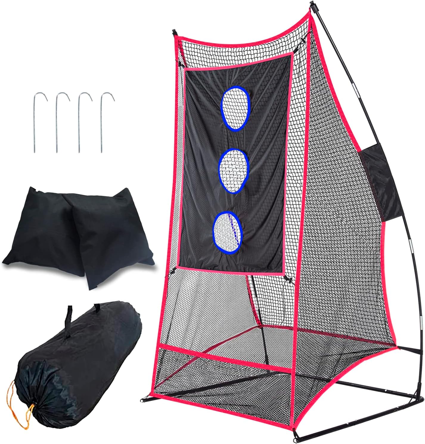 Football players training with the Gagalileo kicking net