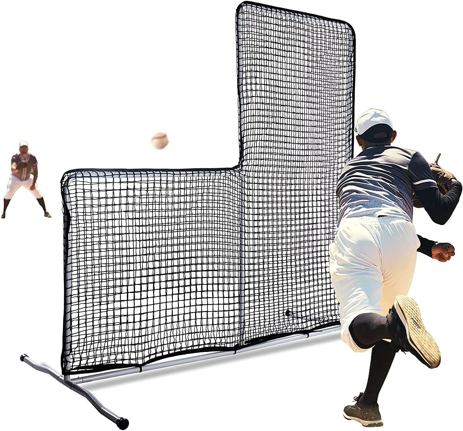 Gagalileo L Screen Baseball Pitching Protective Screen 7X7FT (Black)