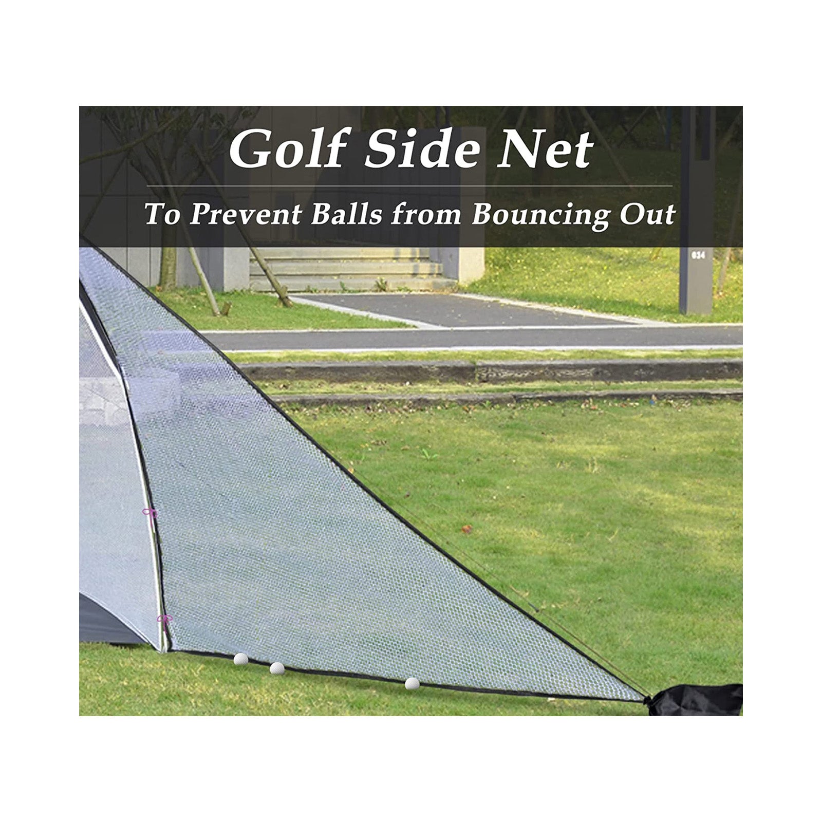 Golf Hitting Net System,Golf Backyard Driving Range,Portable Golf Net with Roof and Barrier Net,10x7x6FT(White)
