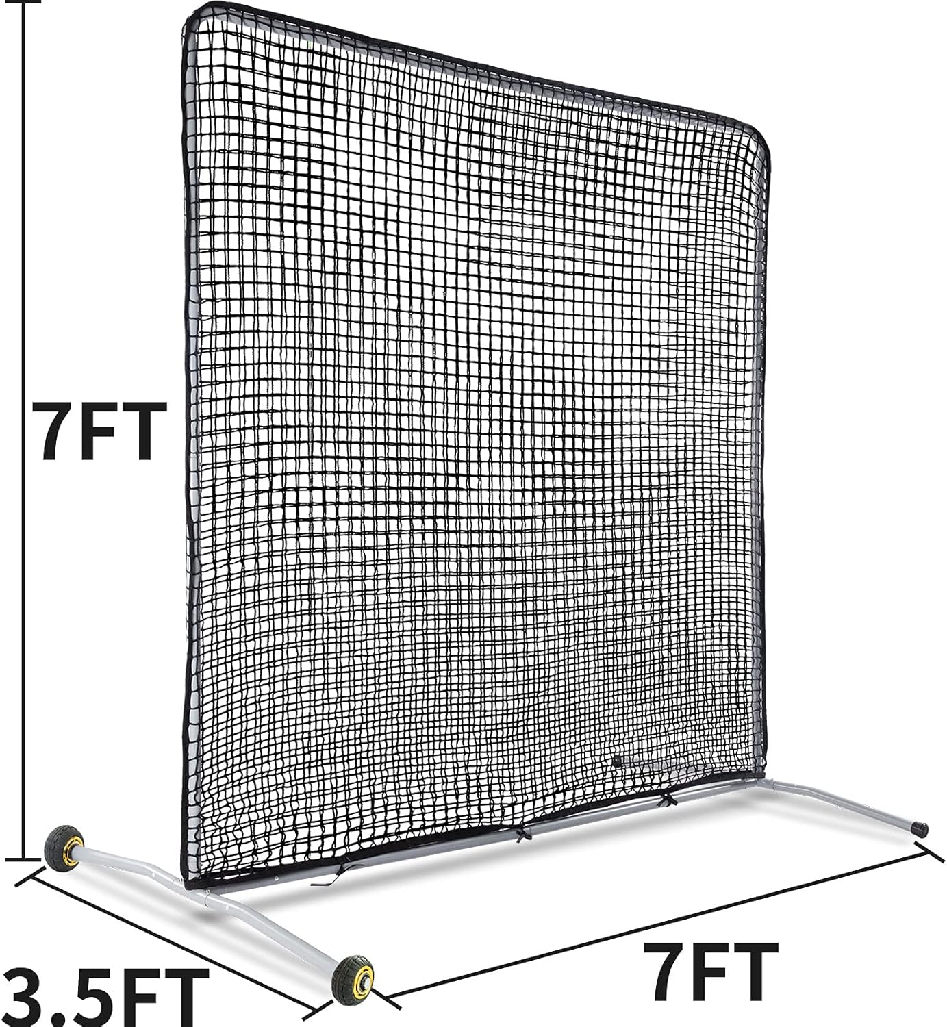 Gagalileo Baseball Pitching Screen Protective Net with Wheels 7x7Ft