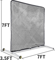 Gagalileo Baseball Pitching Screen Protective Net with Wheels 7x7Ft