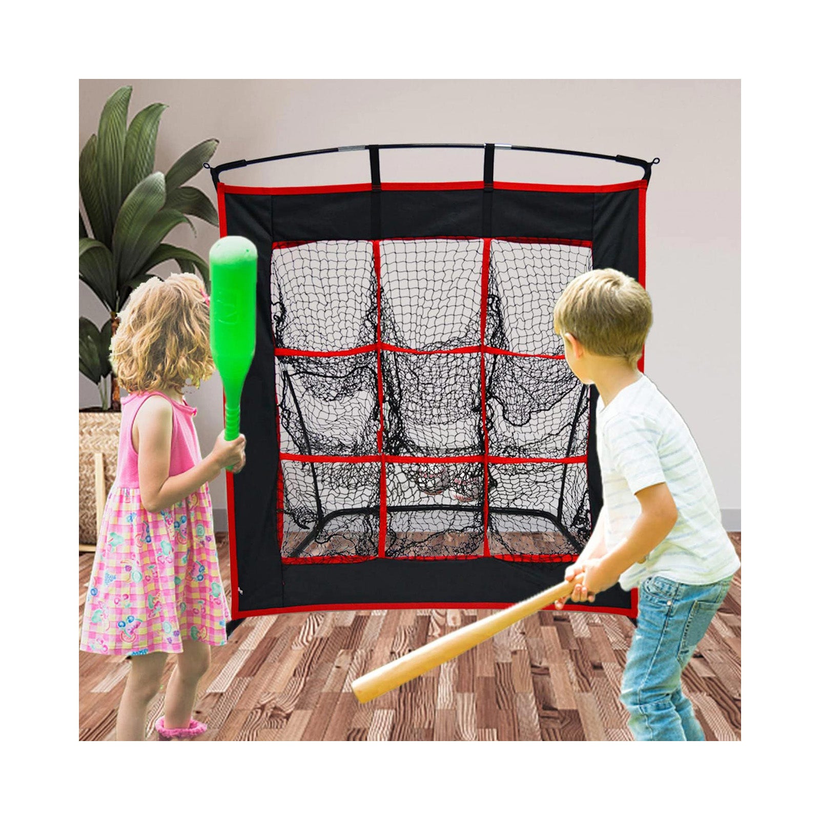 9-Loch-Ziel-Baseballnetz mit Schlagzone/tragbarem, schwerem Stahlrahmen