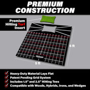 5 x 5 Golf Hitting Mat - Fix Slices & Hooks - Stance Mat for Indoor & Outdoor Practice