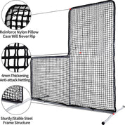 Gagalileo L Screen Baseball Pitching Protective Screen 7X7FT (Black)