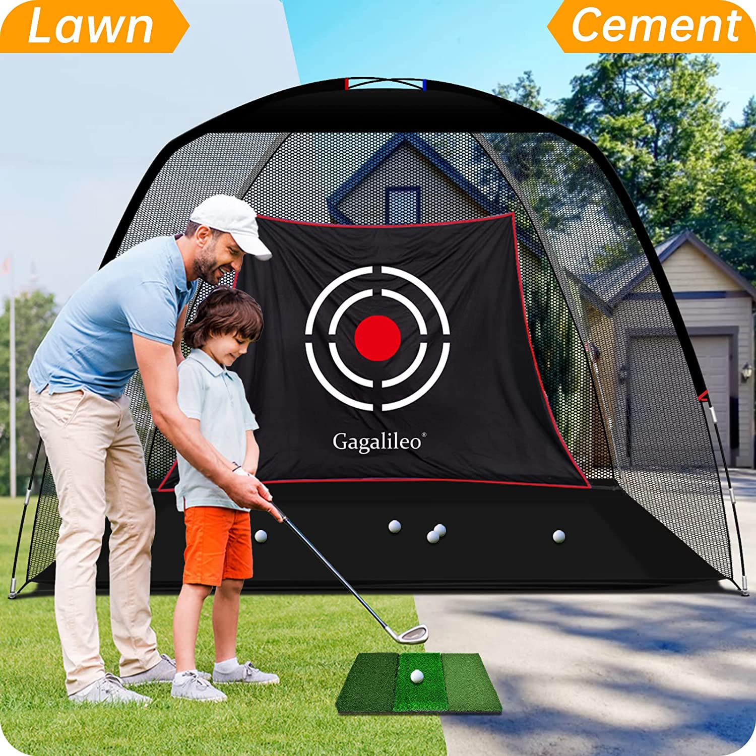 Golf Net,Golf Net Backyard Driving,Golf Driving Range,Golf Swing Net,Heavy Duty Golf Practice Net,Golf Practice Hitting Net,Quick Setup Golf Net with Target Cloth and Carry Bag-CAD