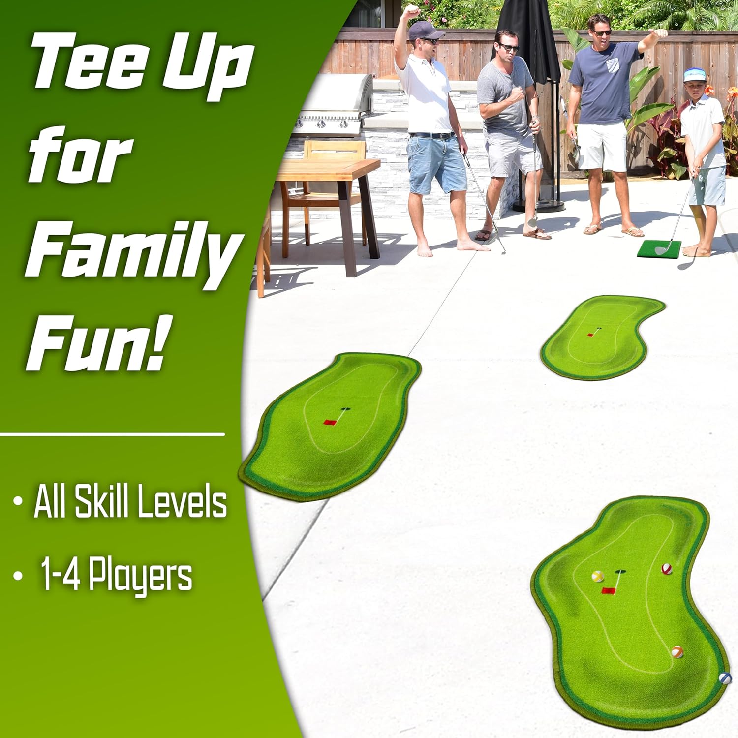 Outdoor Practice Mat for Adults & Kids | Fun Backyard Training Set with Sticky Balls | Perfect for Family Yard Games & Skill Development