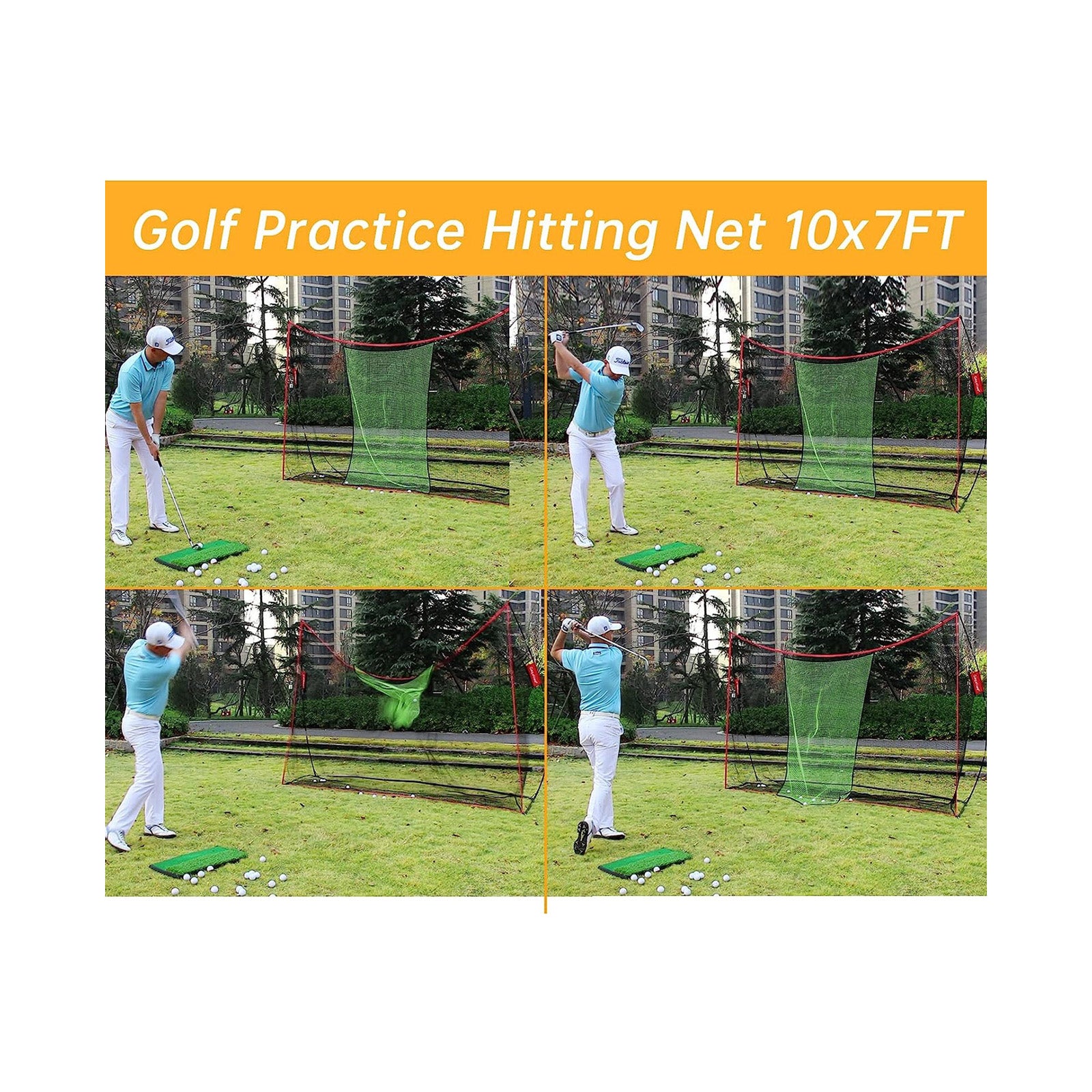 Golf Hitting Nets for Backyard,Golf Net for Indoor,10x7FT Golf Driving Range,Golf Shooting Net with Carry Bag Quick Setup