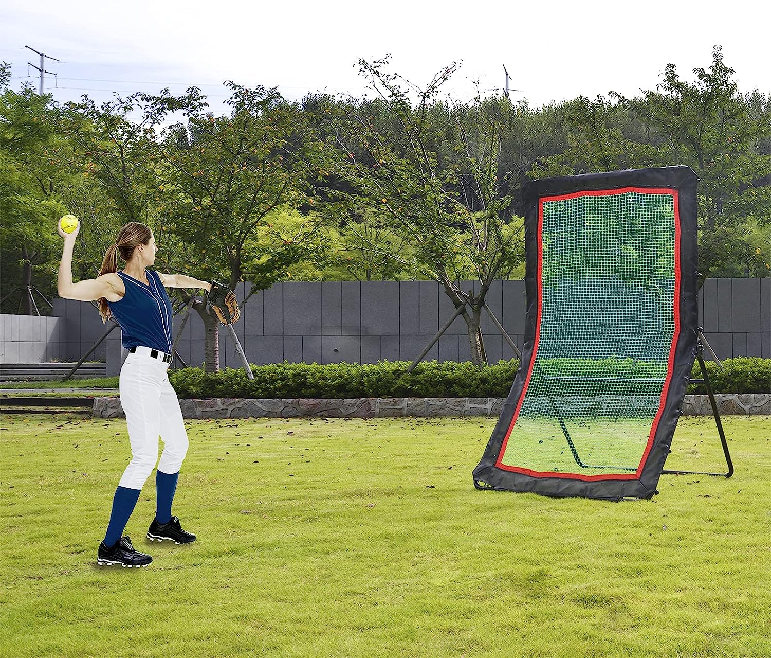 7x4 Galileo Baseball-Softball-Rebounder/7 Gänge verstellbarer Pitching-Bildschirm