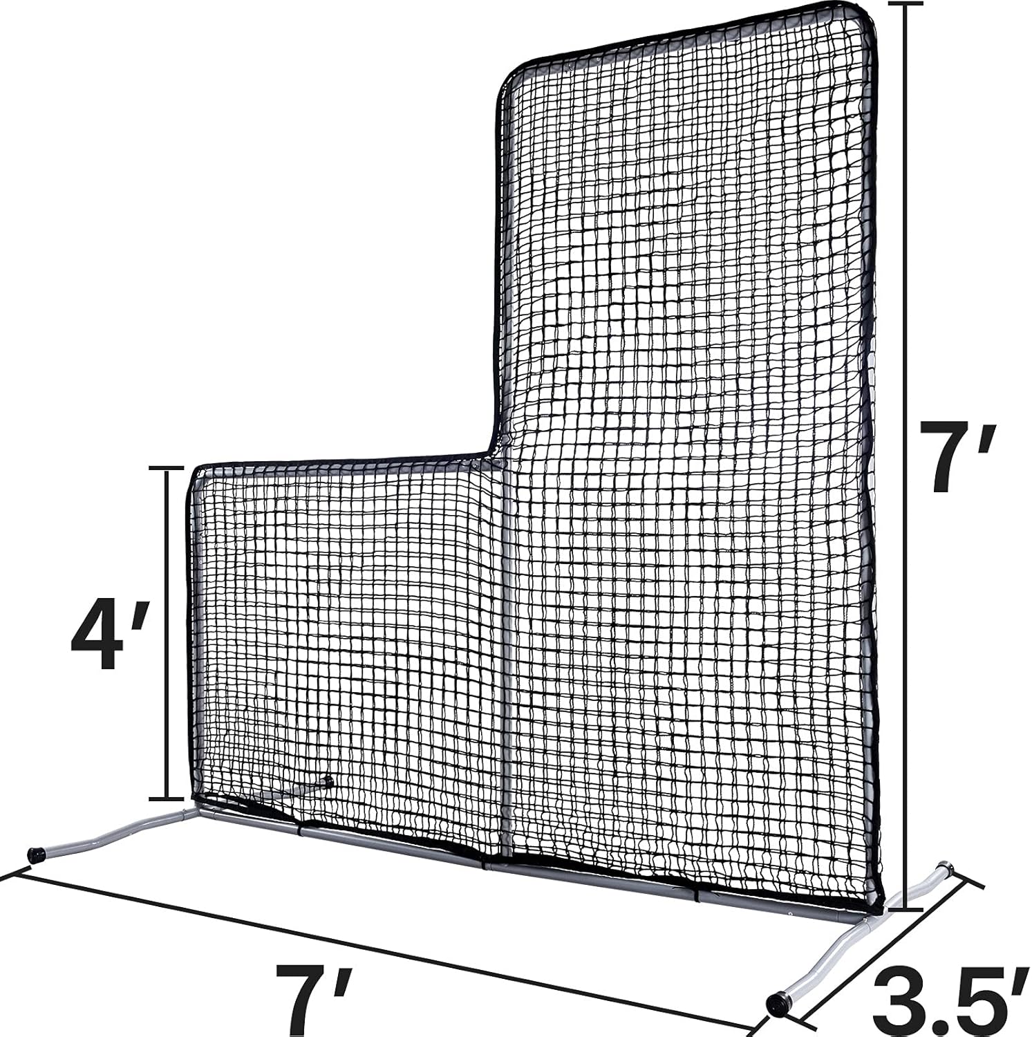 Gagalileo L Screen Baseball Pitching Protective Screen 7X7FT (Black)