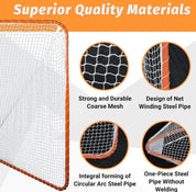 Galileo Regulation 6' x 6' Lacrosse Net with Steel Frame Portable Lacrosse Goal Collegiate Lacrosse Goals