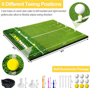 5x4FT Professional Golf Hitting Mat - 2-in-1 Dual-Turf Design (Fairway & Rough) w/Integrated Ball Tray | Indoor/Outdoor Practice Mat for Golf Simulators, Chipping & Swing Training