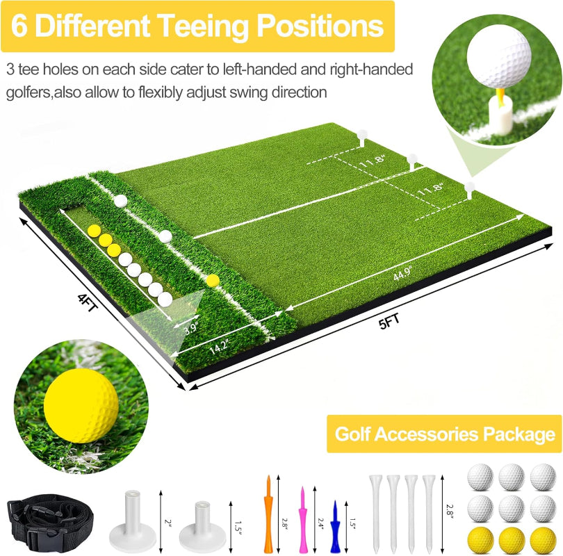 Outdoor Practice Mat for Golf Simulators, Chipping & Swing Training