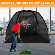 Men’s Golf Hitting Practice Net – Real Ball Compatible, 8x6x5 ft, Indoor & Outdoor Driving