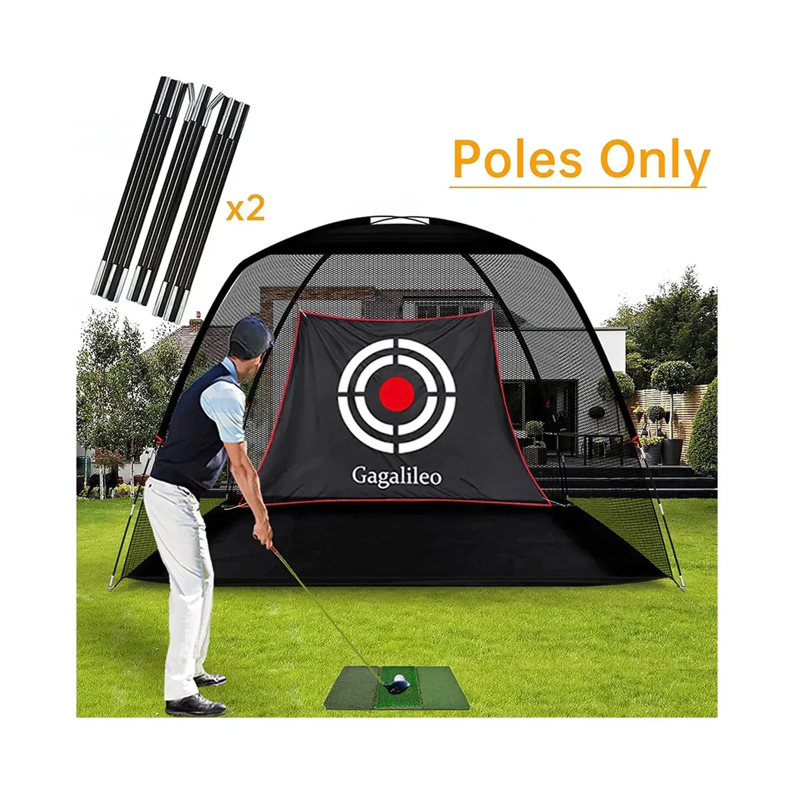 Gagalileo Golf Replacement Curved Poles  10x7x6 12X7X6.6