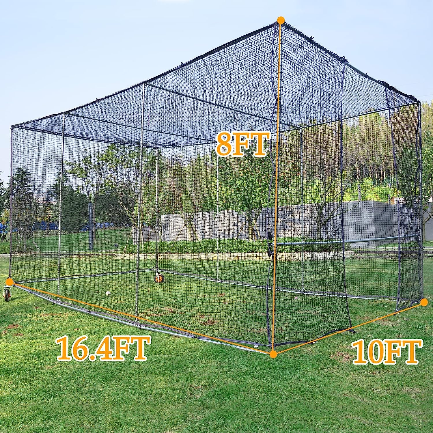 Gagalileo Baseball Batting Cage 16X10X8 ft ,Softball and Baseball Practice Batting Cage,Batting Cage for Backyard,Portable Softball Baseball Pitching Cage,Heavy Duty Pitching Cage